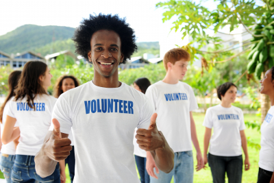 volunteer smiling